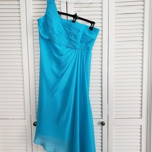 Asymmetrical David's bridal dress